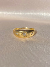 Load image into Gallery viewer, Antique 18k Trilogy Diamond Starburst Gypsy Ring 1913