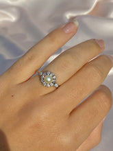 Load image into Gallery viewer, Antique 18k Deco Diamond Pearl Cluster Engagement Ring