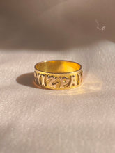 Load image into Gallery viewer, Antique 9k Gold Mizpah 1899 Ring Band