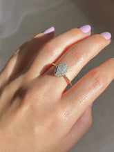 Load image into Gallery viewer, 9k Diamond Elongated Clover Cluster Ring