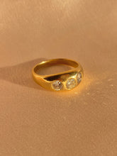 Load image into Gallery viewer, Vintage 14k Gypsy Trilogy Bezel Diamond Ring