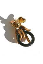 Load image into Gallery viewer, Vintage 10k Diamond Ruby Onyx Mano Earrings