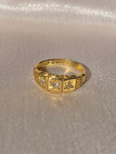 Load image into Gallery viewer, Antique 18k Paneled Trilogy Starburst Gypsy Ring 1900s