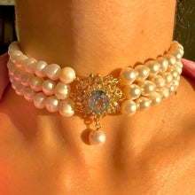 Load image into Gallery viewer, Vintage Topaz Tanzanite Pearl Victorian Revival Choker