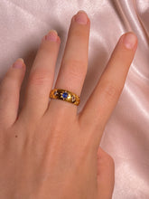 Load image into Gallery viewer, Antique 18k Gypsy Sapphire Diamond Ring