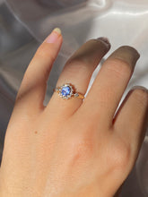 Load image into Gallery viewer, Vintage 9k Tanzanite Diamond Cluster Ring