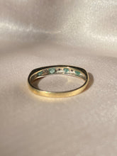 Load image into Gallery viewer, Vintage 9k Emerald Diamond Half Eternity Band