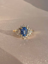 Load image into Gallery viewer, Vintage 9k Sapphire Diamond Cluster 1991