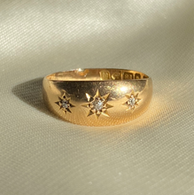 Load image into Gallery viewer, Antique 18k Trilogy Diamond Gypsy Ring