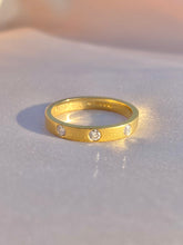 Load image into Gallery viewer, Vintage 18k Contemporary Trilogy Diamond Dot Band