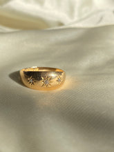 Load image into Gallery viewer, Antique 18k Trilogy Diamond Gypsy Ring