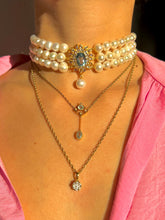 Load image into Gallery viewer, Vintage Topaz Tanzanite Pearl Victorian Revival Choker