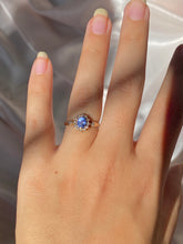 Load image into Gallery viewer, Vintage 9k Tanzanite Diamond Cluster Ring