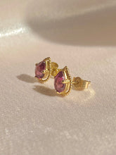 Load image into Gallery viewer, Vintage 9k Garnet Pear Cut Earrings