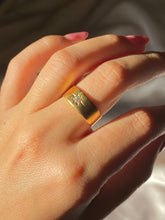 Load image into Gallery viewer, Antique 18k Diamond Starburst Gypsy Band 1914