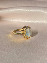 Load image into Gallery viewer, Vintage 10k Moonstone Cabochon Diamond Engagement Ring