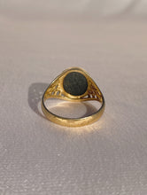 Load image into Gallery viewer, Vintage 9k Onyx Lattice Signet Ring