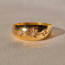 Load image into Gallery viewer, Antique 18k Diamond Trilogy Gypsy Ring 1897