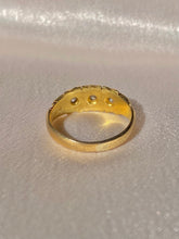 Load image into Gallery viewer, Antique 18k Paneled Trilogy Starburst Gypsy Ring 1900s