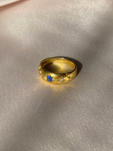 Load image into Gallery viewer, Antique 18k Gypsy Sapphire Diamond Ring