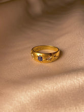 Load image into Gallery viewer, Antique 18k Gypsy Sapphire Diamond Ring