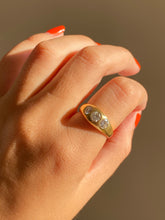 Load image into Gallery viewer, Vintage 14k Gypsy Trilogy Bezel Diamond Ring