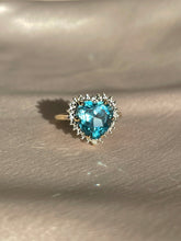 Load image into Gallery viewer, Vintage 10k Topaz Diamond Heart Ring