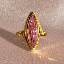Load image into Gallery viewer, Vintage 18k Pink Elongated Marquise Gemstone Ring