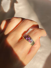 Load image into Gallery viewer, Vintage 9k Amethyst Plum Sapphire Band