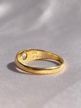 Load image into Gallery viewer, Antique 18k Solitaire Diamond Gypsy Ring 'From Marie 1927'