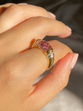 Load image into Gallery viewer, Vintage 18k Morganite Diamond Cabochon Ring