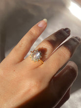 Load image into Gallery viewer, Vintage 10k Moonstone Cabochon Diamond Engagement Ring