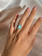 Load image into Gallery viewer, Vintage 18k Opal Diamond Cluster Halo Ring