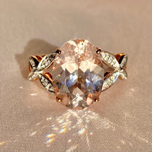 Load image into Gallery viewer, Vintage 9k Morganite Diamond Butterfly Ring