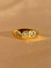 Load image into Gallery viewer, Vintage 14k Gypsy Trilogy Bezel Diamond Ring