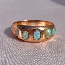 Load image into Gallery viewer, Antique 9k Rose Gold Opal Cabochon Eternity Ring 1909