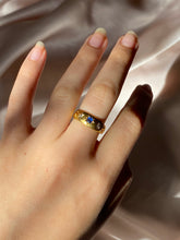 Load image into Gallery viewer, Antique 18k Gypsy Sapphire Diamond Ring