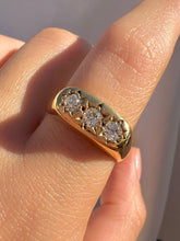 Load image into Gallery viewer, Vintage 14k Old European Diamond Trilogy Starburst Ring 1998 0.60 cts