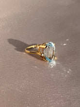 Load image into Gallery viewer, Vintage 14k Aquamarine Diamond Cocktail Ring