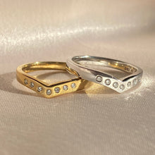 Load image into Gallery viewer, Set of Two Vintage 9k Diamond Chevron Rings
