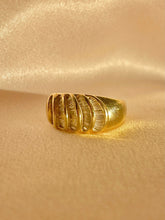Load image into Gallery viewer, Vintage 14k Baguette Diamond Shell Bombe Ring