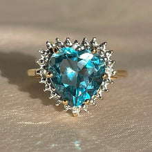 Load image into Gallery viewer, Vintage 10k Topaz Diamond Heart Ring