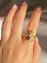 Load image into Gallery viewer, Vintage 14k Ruby Genie Serpent Cabochon Ring