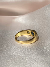 Load image into Gallery viewer, Antique 18k Sapphire + Diamond Gypsy Set Ring 1883