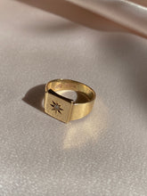 Load image into Gallery viewer, Antique 9k Gypsy Diamond Signet Ring