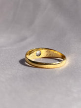 Load image into Gallery viewer, Antique 18k Solitaire Diamond Gypsy Ring 'From Marie 1927'