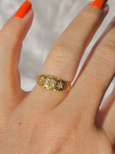 Load image into Gallery viewer, Antique 18k Paneled Trilogy Starburst Gypsy Ring 1900s