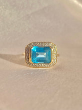 Load image into Gallery viewer, Vintage 14k Topaz Diamond Cocktail Ring