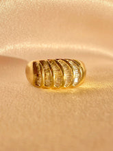 Load image into Gallery viewer, Vintage 14k Baguette Diamond Shell Bombe Ring