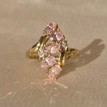 Load image into Gallery viewer, Vintage 10k Diamond Morganite Cluster Ring